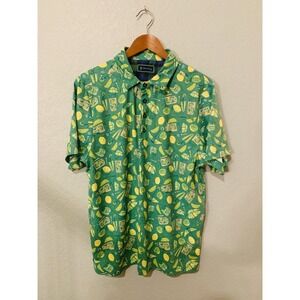 William Murray Golf Polo Shirt Mens M Lemon Life Cocktail Lime Vodka Stretch